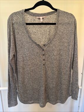 Victoria's Secret Heather Gray Long-Sleeve Henley